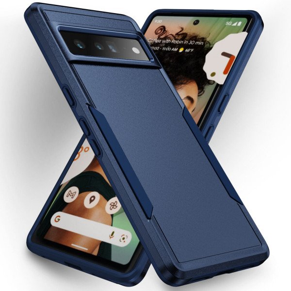 Wholesale Heavy Duty Strong Armor Hybrid Trailblazer Case Cover for Google Pixel 7a (Navy Blue)