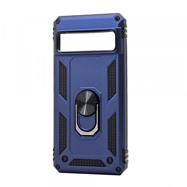 Wholesale Tech Armor Ring Stand Grip Case with Metal Plate for Google Pixel 8 Pro (Navy Blue)