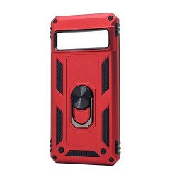 Tech Armor Ring Stand Grip Case with Metal Plate for Google Pixel 8 Pro (Red)