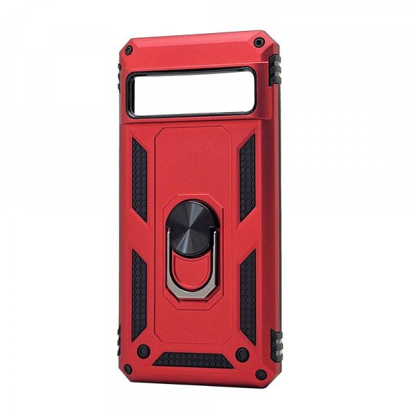 Wholesale Tech Armor Ring Stand Grip Case with Metal Plate for Google Pixel 8 Pro (Red)