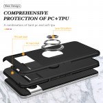 Wholesale Dual Layer Armor Hybrid Stand Ring Case for Google Pixel 8 (Black)