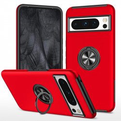 Dual Layer Armor Hybrid Stand Ring Case for Google Pixel 8 (Red)