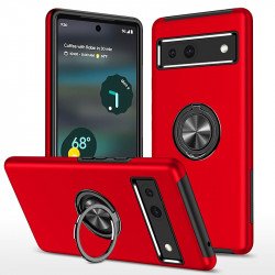 Dual Layer Armor Hybrid Stand Ring Case for Google Pixel 8a (Red) Dual Layer Armor Hybrid Stand Ring Case for Google Pixel 8a (Red)