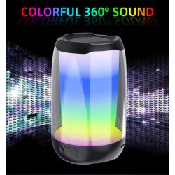 Wireless Portable Bluetooth Speaker With LED Lights PULSE4 MINI for Universal Cell Phone And Bluetooth Device (Black)