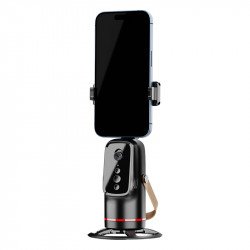 Auto Face Tracking Phone Stand 360° Rotation Smart Camera Holder with Gesture Control for Live Streaming Q03 for Universal Cell Phones (Black) Auto Face Tracking Phone Stand 360° Rotation Smart Camera Holder with Gesture Control for Live Streaming Q03 for Universal Cell Phones (Black)