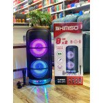 Wholesale 2PC Large Tower Design Cool Lights Wireless Portable Bluetooth Speaker with Karaoke Microphone and Remote for iPhone, Cell Phone, Universal Devices QS211 (Black) [2PC X $66]