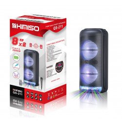 2PC Large Tower Design Cool Lights Wireless Portable Bluetooth Speaker with Karaoke Microphone and Remote for iPhone, Cell Phone, Universal Devices QS211 (Black) [2PC X $66]