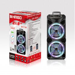 2PC Large LED Light Tower Wireless Portable Bluetooth Speaker with Karaoke Microphone and Remote for iPhone, Cell Phone, Universal Devices QS224 (Black) [2PC X $62]