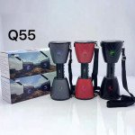 Wholesale Drum Style Outdoor Compact Strap Wireless FM Radio Bluetooth Speaker Q55 for Universal Cell Phone And Bluetooth Device (Black)
