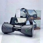 Drum Style Outdoor Compact Strap Wireless FM Radio Bluetooth Speaker Q55 for Universal Cell Phone And Bluetooth Device (Gray)