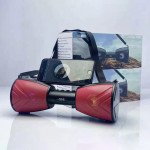 Drum Style Outdoor Compact Strap Wireless FM Radio Bluetooth Speaker Q55 for Universal Cell Phone And Bluetooth Device (Red)