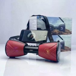 Drum Style Outdoor Compact Strap Wireless FM Radio Bluetooth Speaker Q55 for Universal Cell Phone And Bluetooth Device (Red)