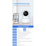 Wholesale HD 1080P Smart IP Camera Infrared Night Vision AI Motion Detection 360 Panoramic Home Security Camera Monitor Q8 for Home, Office, Indoor, Outdoor Secuity (White)