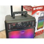Wholesale Large Trolly LED Light Wireless Portable Bluetooth Speaker with Karaoke Microphone and Remote QS-1342 for Universal Cell Phone And Bluetooth Device (Black)