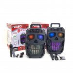 Wholesale TWS Bass Bluetooth Speaker: Portable, RGB Lights, Unique Skull Skeleton Design QS-1803 for Universal Cell Phone And Bluetooth Device (Black)