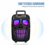 Wholesale TWS Bass Bluetooth Speaker: Portable, RGB Lights, Unique Skull Skeleton Design QS-1803 for Universal Cell Phone And Bluetooth Device (Black)