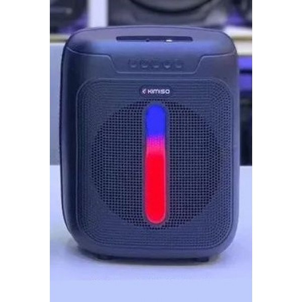 Wholesale Karaoke LED Light Indoor Outdoor Portable Bluetooth Wireless Speaker with Microphone QS5604 for Universal Cell Phone And Bluetooth Device (Black)