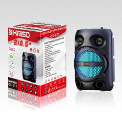 Round Shape Karaoke Wireless Bluetooth Speaker with Microphone and Remote for iPhone, Cell Phone, Universal Devices QS611 (Black)