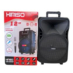 Large Portable RGB LED Bluetooth Speaker with Carry Handle and Remote Control for Outdoor Entertainment QS1222 for Universal Cell Phone And Bluetooth Device (Black)