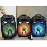 Wholesale 2PC Large Handle Carry RGB LED Lights Wireless Portable Bluetooth Speaker for iPhone, Cell Phone, Universal Devices QS1290 (Black) [2PC X $76]