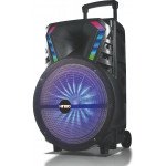 Wholesale Mega Size Trolley with Wheels RGB LED Lights Wireless Portable Bluetooth Speaker for iPhone, Cell Phone, Universal Devices QS1510 (Black)