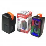 Wholesale RGB LED Light Portable Bluetooth Speaker with Microphone QS2303 for Phone, Device, Music, USB (Black)