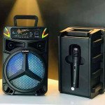 Wholesale Star Logo Design RGB Light Portable Bluetooth Speaker QS2611 for Phone, Device, Music, USB (Black)