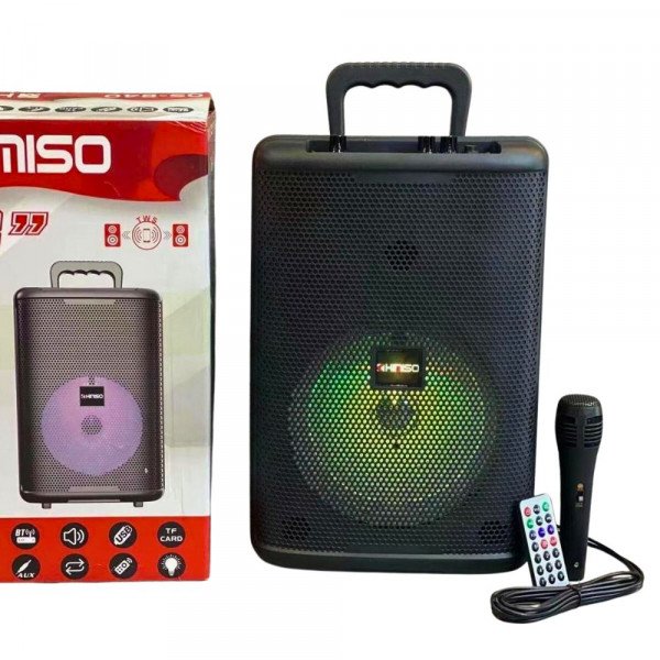 Wholesale Good Quality Portable Speaker – Stereo Loudspeaker with Unique LED Light QS840 for Universal Cell Phone And Bluetooth Device (Black)