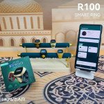 Wholesale Universal Portable Wireless Bluetooth Tasbih Zikr Ring with Prayer Reminder and Mecca Compass R100 for Universal Cell Phone And Bluetooth Device (Black)