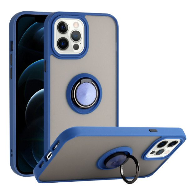 Wholesale Tuff Slim Armor Hybrid Ring Stand Case for Apple iPhone 13 Pro [6.1] (Navy Blue)