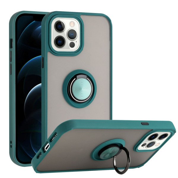 Wholesale Tuff Slim Armor Hybrid Ring Stand Case for Apple iPhone 13 Pro Max [6.7] (Dark Green)