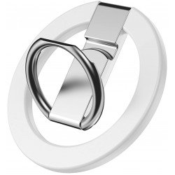 Magnetic MagSafe Phone Ring Holder 360 Rotation Adjustable Kickstand for Universal Cell Phone (Silver)