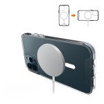 Wholesale Crystal Clear Transparent Slim Magnetic Cover Case Magsafe Compatible for Apple iPhone 12 / 12 Pro 6.1 (Clear)