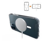 Wholesale Crystal Clear Transparent Slim Magnetic Cover Case Magsafe Compatible for Apple iPhone 15 (Clear)