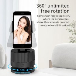 Smart Auto Tracking Smartphone Pod - Handsfree Face Body Motion Tracking Camera Stand for Universal Cell Phones [IOS and Android] (Black)