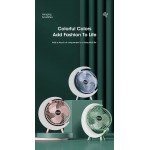 Wholesale RGB LED Cooling Stand Fan with Moon Crest Light - Portable USB-C Rechargeable 3-Speed Manual Rotating Fan S14 for Universal Cell Phone And Bluetooth Device (Blue)