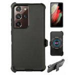 Heavy Duty Armor Robot Case with Clip for Samsung Galaxy S23 FE (Black)