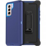 Heavy Duty Armor Robot Case with Clip for Samsung Galaxy S22 Plus (NavyBlue Blue)