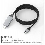 Wholesale TYPE-C to HDMI Adapter 6.5FT 1080P HDTV Cable Adapter Digital AV Sync Phone Screen on HD TV for Universal Cell Phone And Bluetooth Device (Black)