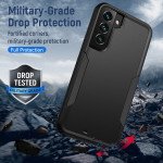 Wholesale Heavy Duty Strong Armor Hybrid Trailblazer Case Cover for Samsung Galaxy S22 Plus (Black)