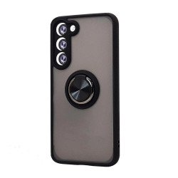 Slim Hybrid Shockproof Phone Case with Kickstand Ring for Samsung Galaxy S23 5G (Black)