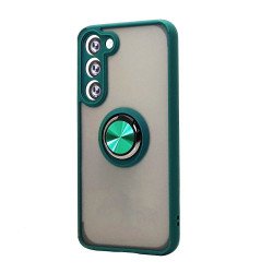 Slim Hybrid Shockproof Phone Case with Kickstand Ring for Samsung Galaxy S23 5G (Green)