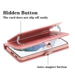 Wholesale Premium PU Leather Folio Wallet Front Cover Case with Card Holder Slots and Wrist Strap for Samsung Galaxy S23 FE (Purple)