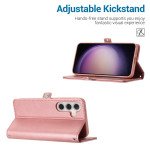 Wholesale Premium PU Leather Folio Wallet Front Cover Case with Card Holder Slots and Wrist Strap for Samsung Galaxy S24 Plus 5G (Purple)