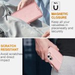 Wholesale Premium PU Leather Folio Wallet Front Cover Case with Card Holder Slots and Wrist Strap for Samsung Galaxy S24 5G (Rose Gold)