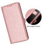 Wholesale Premium PU Leather Folio Wallet Front Cover Case with Card Holder Slots and Wrist Strap for Samsung Galaxy S24 Plus 5G (Rose Gold)