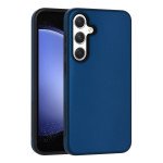 Wholesale Glossy Dual Layer Armor Defender Hybrid Protective Case Cover for Samsung Galaxy S24 5G (Navy Blue)