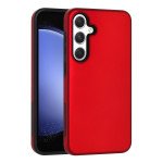 Wholesale Glossy Dual Layer Armor Defender Hybrid Protective Case Cover for Samsung Galaxy S24 5G (Red)