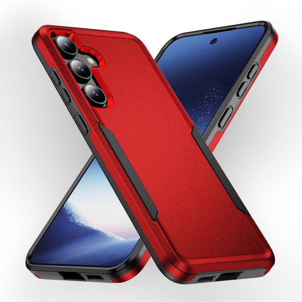 Wholesale Heavy Duty Strong Armor Hybrid Trailblazer Case Cover for Samsung Galaxy S24 Plus 5G (Red)