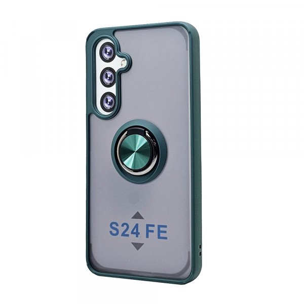 Wholesale Tuff Slim Armor Hybrid Ring Stand Case for Samsung Galaxy S24 FE (Green)
